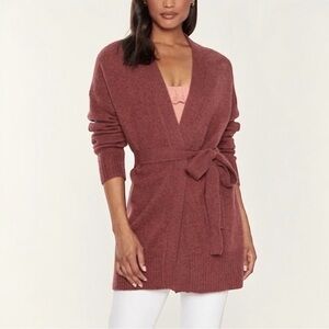 360 CASHMERE Adeline Cardigan Sweater in Rosewood